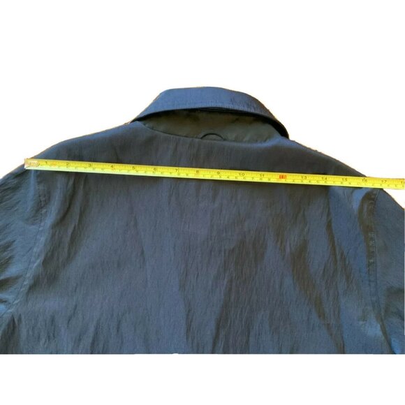 Hunter Green Long Raincoat With Concealed Button Closure & Pockets - Picture 7 of 9